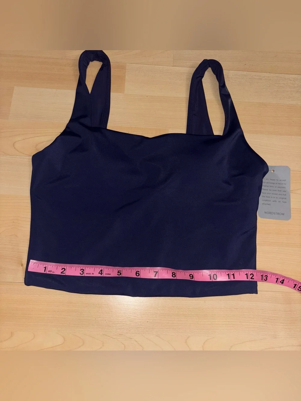 Andie NWT The Siren Crop Bikini Top Size Medium Navy Tankini Swim Resort Wear - Picture 5 of 7
